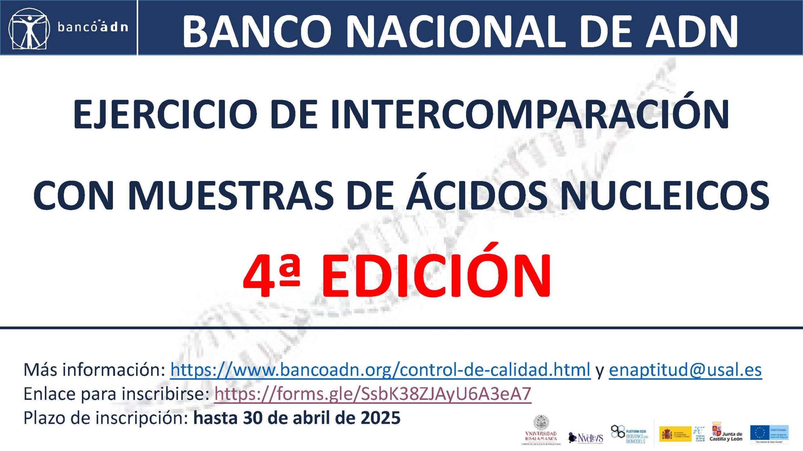 4 Edicion – EJERCICIO DE INTERCOMPARACION CON MUESTRAS DE ACIDOS NUCLEICOS